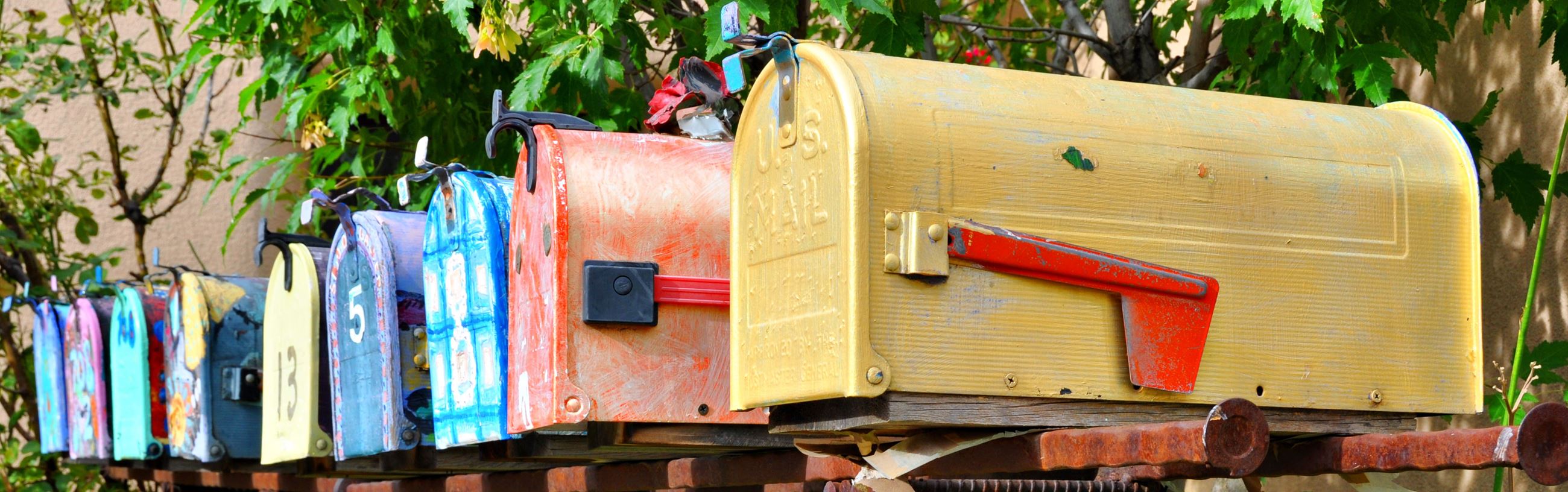 CroppedColorful mailboxes