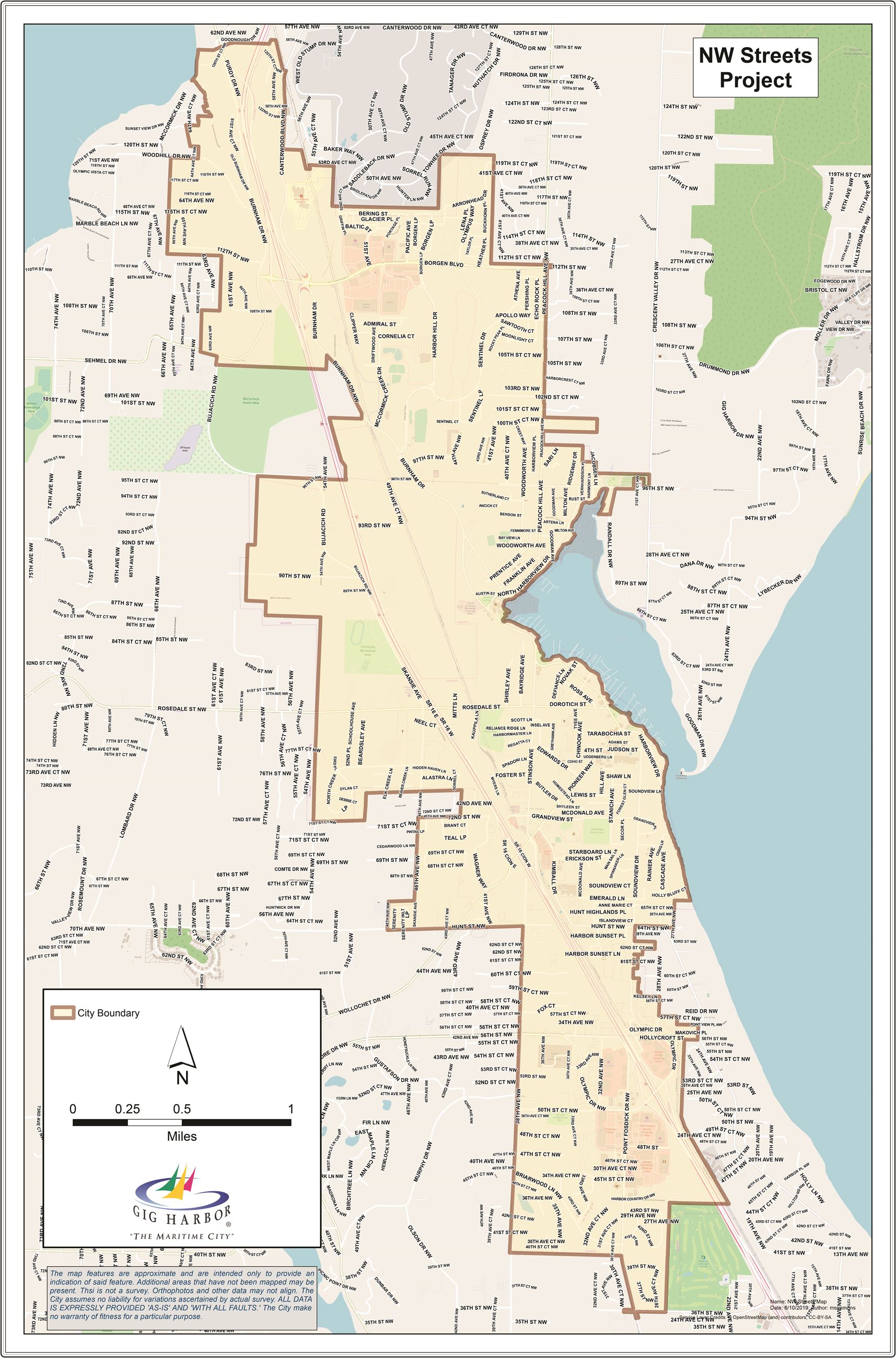 "NW" Directional Project Streets Map "NW" Directional Project Streets Map